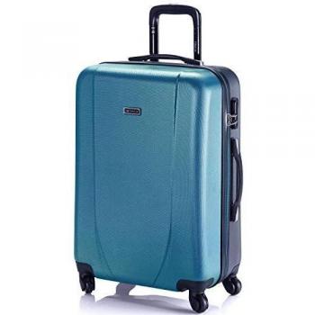 ITACA - Maletas de Viaje Medianas. Maleta Mediana 4 Ruedas. Maletas Medianas de Material ABS. Maletas Viaje Ligeras. Maleta de Viaje 20kg, 65cm con Candado de Combinacion 71160, Turquesa-Antracita