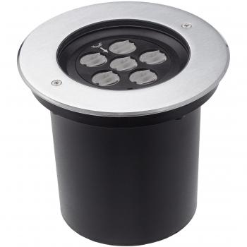 Foco LED Empotrable Asimétrico 14W IP67, Acero Inoxidable Plateado, 3000K, Transitable para Jardín