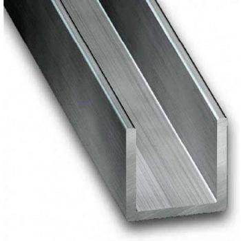 PERFIL U DE ALUMINIO BRUTO 15X15X1.5MM LONGITUD 1M INTERIOR 12MM