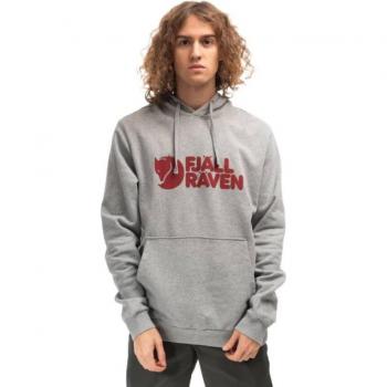 Fjällräven Men's Logo Hoodie - Grey Melange M