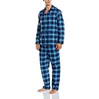 BOSS Hugo Boss Geschenkset Cosy Flanell Pyjama 4-Pijama de dos piezas Hombre,  
 Azul