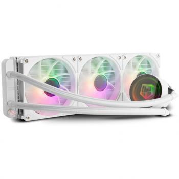 Nox Hummer M-360 ARGB White Kit de Refrigeración Líquida 360mm con Intel y AMD, 3 Ventiladores 120mm PWM, Bomba Base Cobre Efecto Espejo Infinito