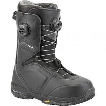 Nitro Team BOA 2025 Botas de Snowboard negras con sistema de cierre Boa, diseño ergonómico, aislamiento térmico, suela de goma para tracción y soporte lateral