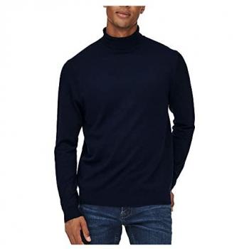 Suéter de Cuello Alto para Hombre Only & Sons Wyler, Regular Fit, Azul Marino