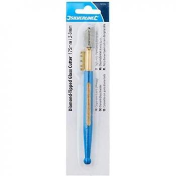Silverline 101218 Cortavidrio con Punta Diamantada, 175 mm/2 mm-8 mm
