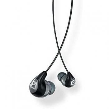 SHURE SE112-GR-E - Auriculares in-ear con aislamiento de sonido, graves profundos, Negro/Gris