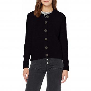 Selected Femme NOS Slfsia LS Knit Cardigan Noos Chaqueta Punto, Negro