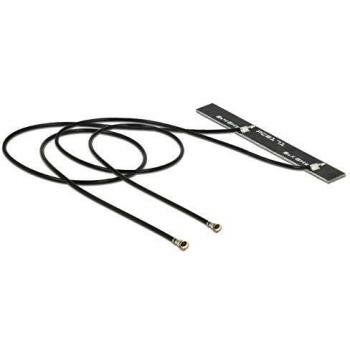 Antena Wi-Fi Dual DeLOCK 89571 - 5 dBi, 2x MHF IV, Compatible con 802.11 ac/a/h/b/g/n, Adhesiva Interna de 250 mm