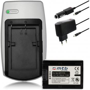 Batería + Cargador NP-FV70 para Sony DCR, HDR, NEX - vedi lista di compatibilità