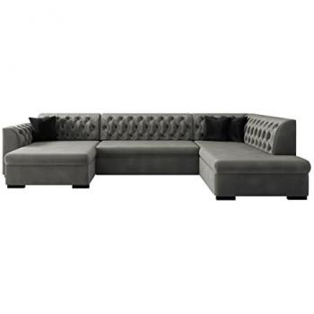 Sofá rinconero Comfivo 269 con función de descanso y caja de ropa de cama, Magic Velvet 2217 + 2219, dimensiones 345x205x82cm