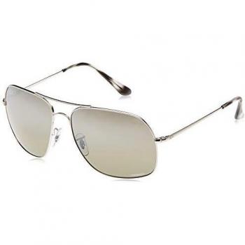 Ray-Ban Men's 0RB3587CH 003/5J 61 Sunglasses, Shiny Silver/Greymirgreygradientpolar
