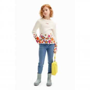 Camiseta de manga larga para niña Desigual con estrellas en los bajos, modelo Chantal