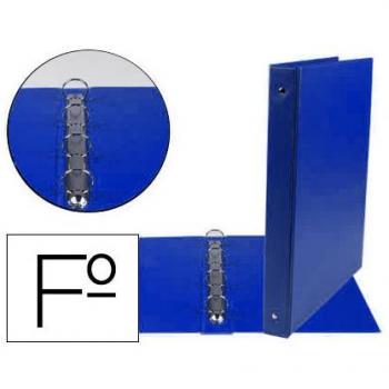 Carpeta Liderpapel 4 anillas 25 mm redondas plástico folio color azul marino