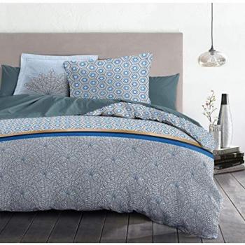 Juego Nórdico HOME LINGE PASSION Louxor Azul 220 x 240 cm - 100% Algodón, incluye 2 Fundas de Almohada