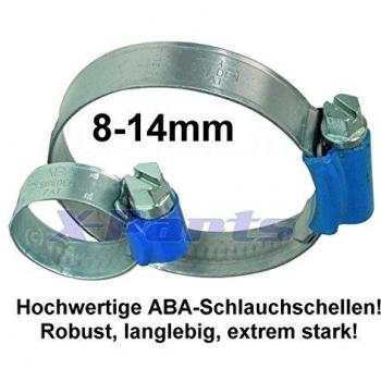 ABA Manguera Abrazadera abrazadera de tubo 8 – 14 mm Abrazadera Estable Manguera resistente
