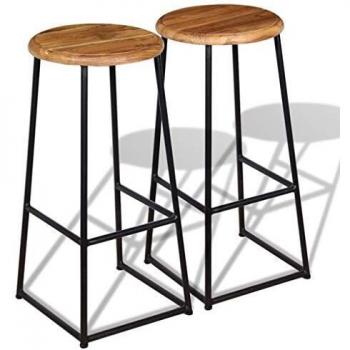 vidaXL Taburetes de bar 2 uds madera teca maciza