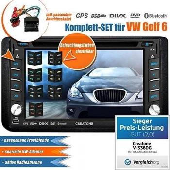2DIN Auto Radio Creatone V de 336dg para Volkswagen Golf 6 
