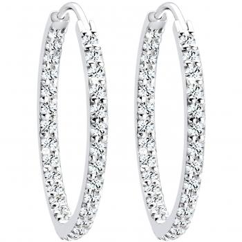Creolen de Plata 925 con Cristales Swarovski - Ohrrillos Brillantes para Dama