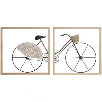 Pack 2 decoración pared metal bicicleta