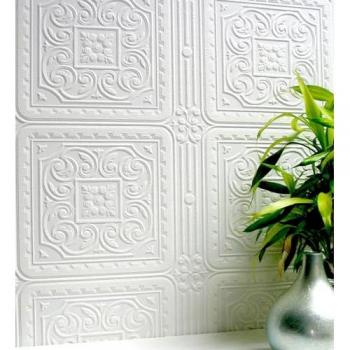 Papel Pintado Vinílico Repintable Texturizado Alto Relieve Blanco - Bizancio Texture 682529 de GAULAN - Rollo 10 m x 0,52 m