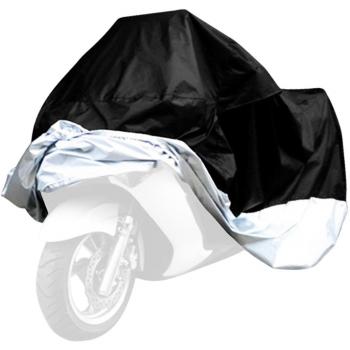 Surepromise, tela de cubierta plegable para moto, con bolsa, tamaño XL/XXL/XXXL XXL negro mate / plateado