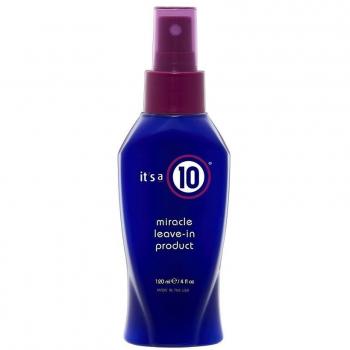 It's a 10 Miracle Hair Leave-In Conditioner, 120 ml - A leave-in conditioner designed for conditioning hair, providing multiple benefits such as detangling, adding shine, reducing frizz, and improving manageability