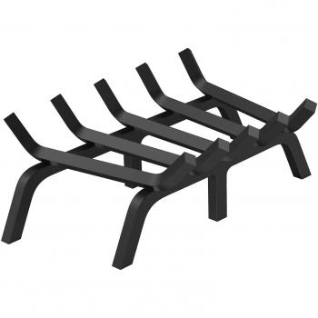 24-Inch Heavy-Duty Fireplace Log Grate with 6 Support Legs and Powder-Coated Solid Steel Bars