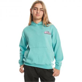 Sudadera con capucha Quiksilver Drybridge para niños, color azul turquesa y rosa, talla 14