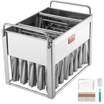 VEVOR Commercial Stainless Steel Popsicle Molds - 40PCS Cylindrical Ice Pop Making Set