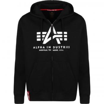 Alpha Industries Basic Zip Hoodie - Black - S to XXL for Men