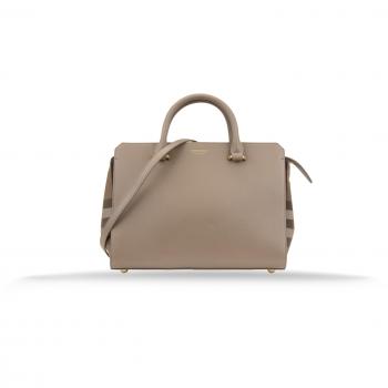 Burberry Beige Check Canvas & Leather Women's Shoulder Bag