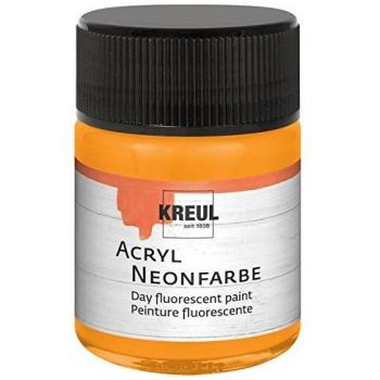 Pintura Acrílica Neón Naranja Fluorescente en Vaso, 50 ml