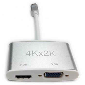Adaptador Mini DisplayPort a VGA/HDMI 01 m Gris