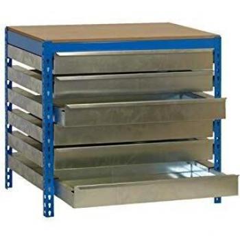 Banco de trabajo BT5 con cajón Simonwork Azul/Madera Simonrack 842x1510x760 mms - banco de trabajo con