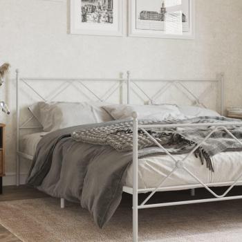 Cabecero de metal blanco 193 cm Vidaxl