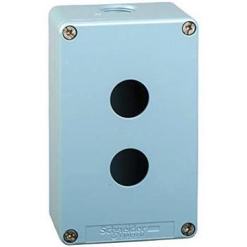 Schneider Electric XAPM2202 XAP-M Metal Caja Vacía con 2 Aperturas Horizontales, 80mm x 130mm x 49mm