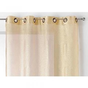 Cortina Linder con Ojal de Poliéster/Poliamida Color Oro 145 x 240 cm