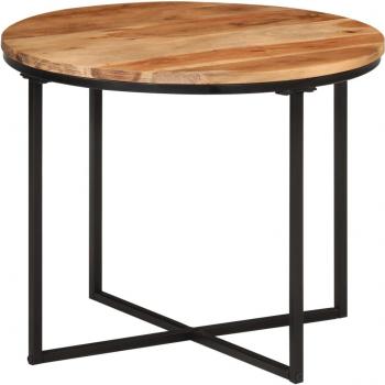 Mesa de centro de madera maciza de acacia y hierro 35x35x30 cm - VidaXL Mesita de Salón o Comedor o Auxiliar Mesa de Café Meuble Salón