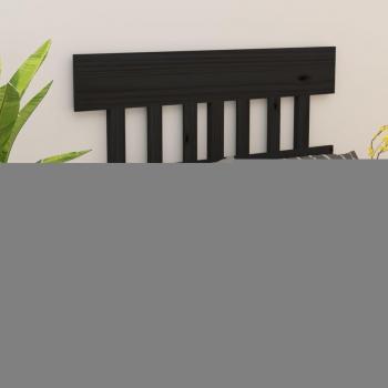 Cabecero de cama madera maciza de pino negro 123,5x3x81 cm