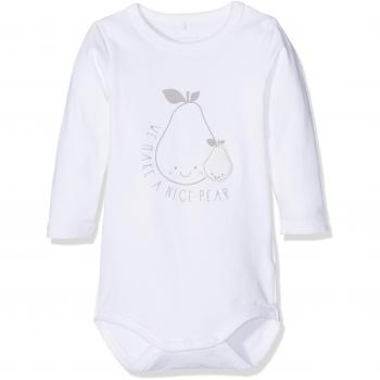 NAME IT Nitutte Ls Mznb, Body Unisex Bebé, Blanco
