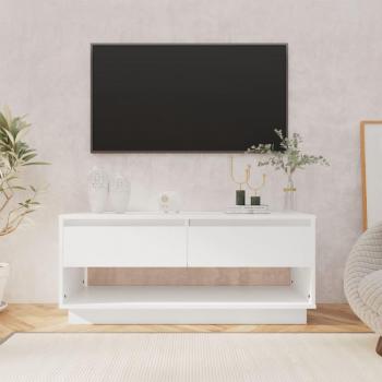 Mueble TV blanco 102x41x44 cm madera contrachapada multicapa