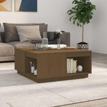 Mesa de centro de madera maciza de pino 80x81x36,5 cm en colores Natural, Blanco, Gris y marrón miel - Mesita de Salón o Comedor o Auxiliar