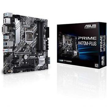 ASUS Prime H470M-PLUS - Placa Base mATX Intel de 10a Gen LGA 1200 con VRM de 8 Fases, Dual M.2, DDR4, LAN 1Gb, HDMI, DP, USB 3.2 Gen 2, USB de Tipo C soporta Thunderbolt 3 e iluminación RGB Aura Sync