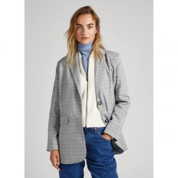 Pepe Jeans Romy Check Grey Blazer for Women