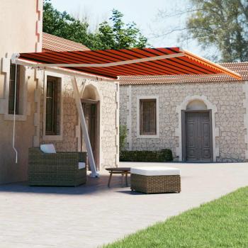 Tenda Retráctil Manual con Poste 450x300 cm Naranja Marrón