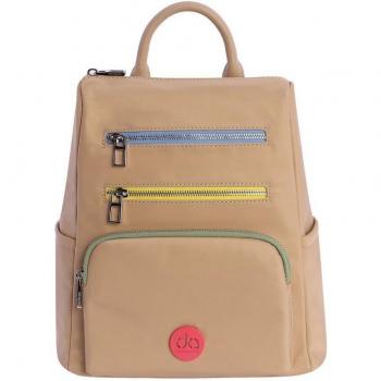 Mochila de mujer Anna beige con cremallera
