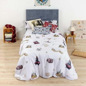 Funda Nórdica Harry Potter Platform 9 3/4 Multicolor 180 x 240 cm Cama de 105, 100% algodón, 175 hilos, ligera y confortable, con botones, licencia oficial