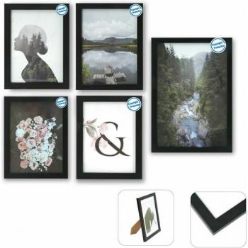 Marco multifoto set 5 mdf 23 x 2 x 28 negro