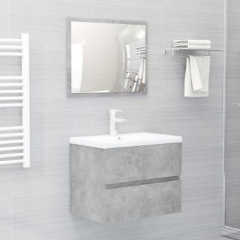 Conjunto de muebles de baño 2 piezas aglomerado gris hormigón