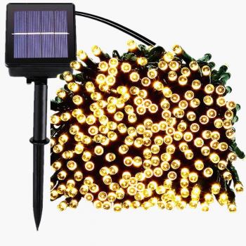 Luces Solar Exterior Tira Lamparas led de Decoración/ Garden iluminación de 22 metros, 200 LEDs de decoración con de 8 modos de cambia las formas ,impermeable, perfecto para Fiestas, Boda, Arbóles Navidad, Jardín, Terraza y al Aire Libre